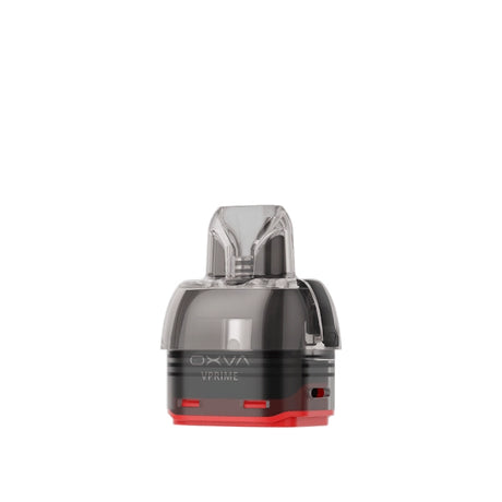 Cartucho de repuesto Oxva VPrime Pod con depósito semitransparente, base negra y detalles en rojo, diseñado para dispositivos Oxva VPrime (pack de 2 unidades).