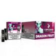 Pack de 10 cajas de cápsulas Vapeame Dragon Fruit, pods para vape sabor fruta del dragón con perfil tropical y dulce, sistema 2x800 puffs (hasta 1600 caladas), presentadas en su caja original.