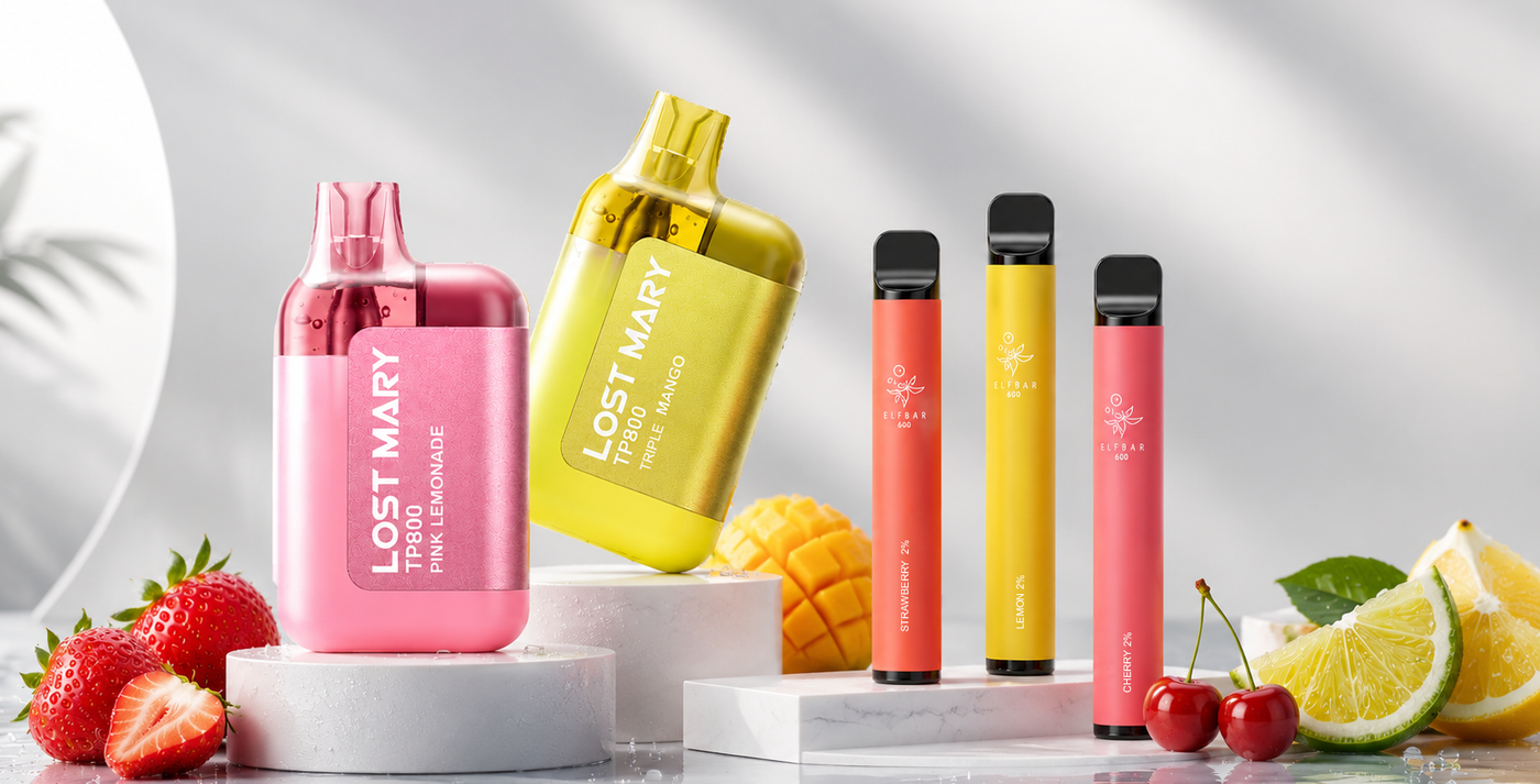 Banner de diferentes pods descechables con frutas