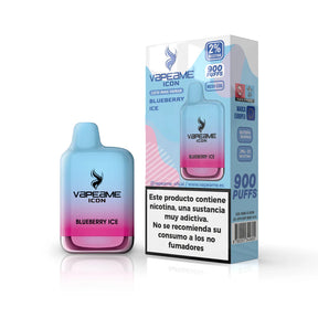 Disposable Vape Vapeame Icon Blueberry Ice flavor 20mg (2% nicotine) 900 puffs gradient blue with pink.