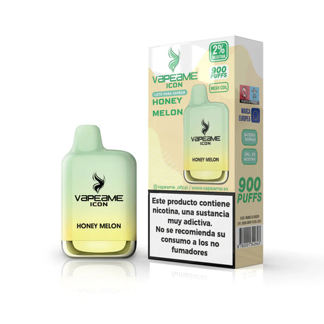 Vaper desechable Vapeame Icon sabor Honey Melon 20mg (2% nicotina) 900 puffs color verde degradado.