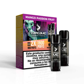 Vapeame Per Ravvivare Mango Gusto Frutto Della Passione 20mg 1600 erogazioni (2x800), confezione da 2 capsule e scatola originale.