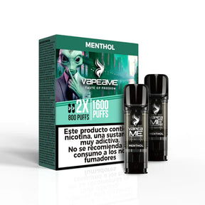 Vapeame To Revive sabor Menthol 20mg 1600 puffs (2x800), pack de 2 cápsulas con caja verde original.