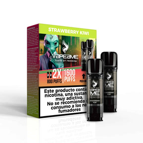 Vapers Desechables Vapeame To Revive Cápsulas Strawberry Kiwi 20mg 1600 puffs (2x800) pack de 2 pods.