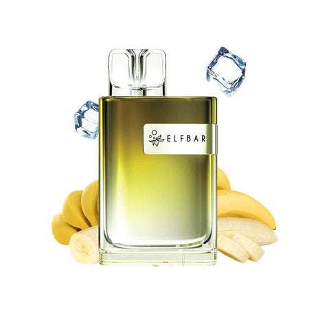 Disposable Vape Elfbar CR600 Banana Ice: ready-to-use device with sweet and creamy banana flavor combined with a touch of refreshing ice, ideal for a smooth and tropical experience.