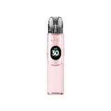 Sigaretta Elettronica Ricaricabile Geekvape Kit Pod Wenax Q2 in rosa dal design compatto, schermo frontale circolare che mostra la potenza e cartuccia trasparente superiore con bocchino integrato.