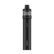 Sigaretta Elettronica Ricaricabile Vaporesso GTX GO80 in nero con design a tubo cilindrico, pulsante centrale, serbatoio superiore trasparente e bocchino nero integrato.