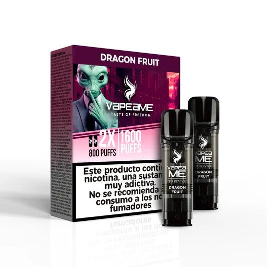 Vapeame To Revive Cápsulas Dragon Fruit 1600 puffs (2x800), pack con 2 cápsulas y caja original