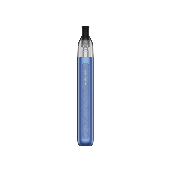 Sigaretta Elettronica Ricaricabile Vaporesso Eco One Kit Pro Pod in blu con design cilindrico e finitura testurizzata, serbatoio superiore trasparente e bocchino nero integrato.