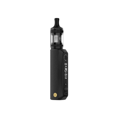 Vaper Vaporesso GTX One Pro Kit en color negro con diseño ergonómico, pantalla lateral y botones de control, acompañado de un tanque transparente superior con boquilla negra.