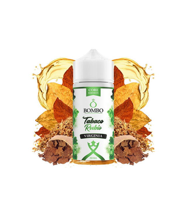 Flacon de 20ml de marque Bombo, tabac blond saveur virginie. Édition de base longfill