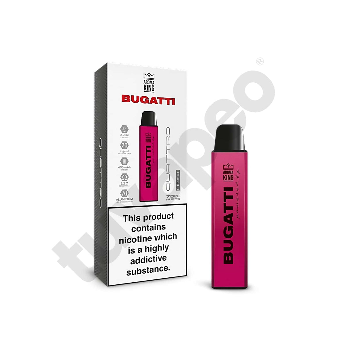 Vapers Desechables Aroma King Bugatti Quattro Cherry Ice 20mg