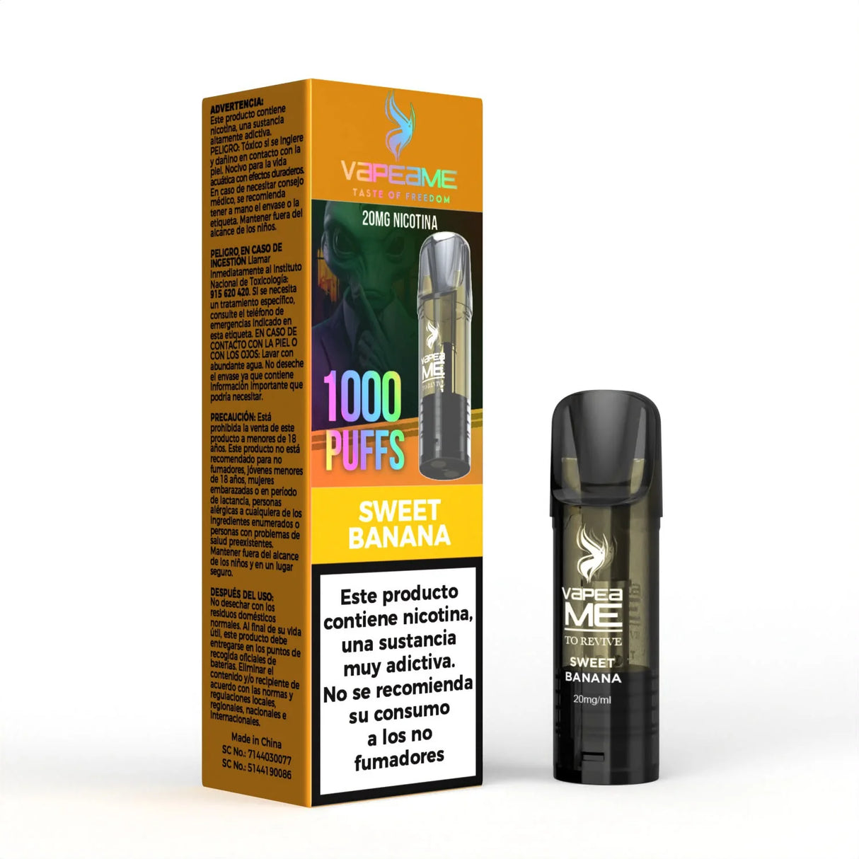 Cápsula Vapeame To Revive Sweet Banana x1 sabor plátano dulce