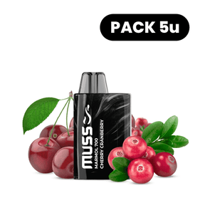 Vaper usa e getta Muss Marmol 700 Sigaretta Elettronica Usa e Getta Mirtillo rosso ciliegia (confezione 5)