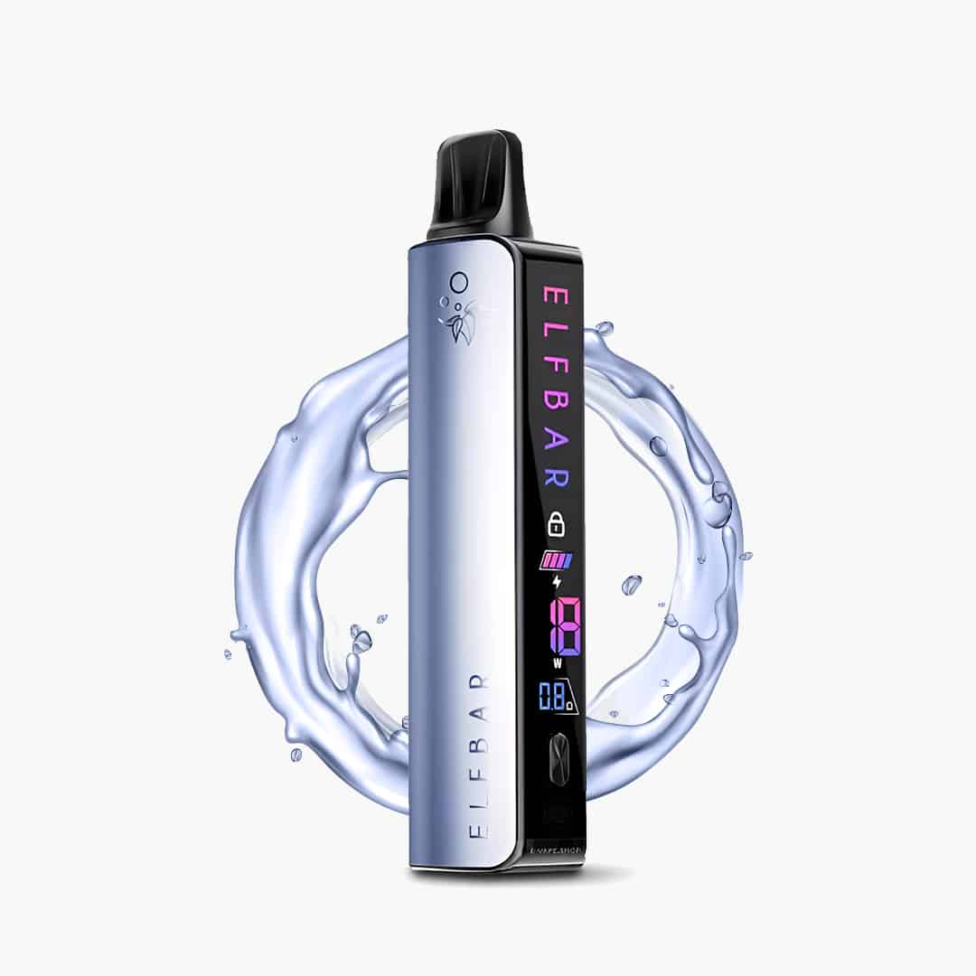 Elfa Master de color azul glacial. Vaper con aplicación para control de intensidad.