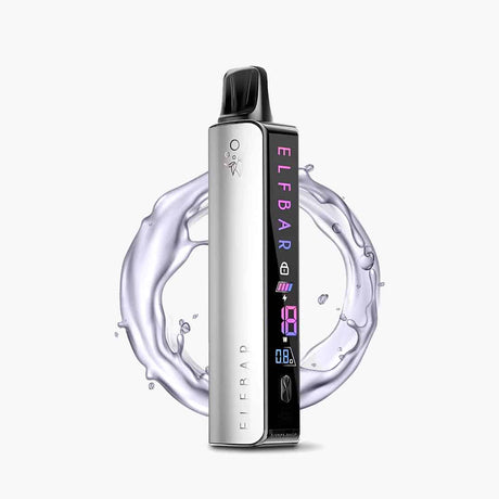 Rechargeable vape Silver gray Elfa Master. Vape with application for intensity control.