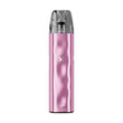 Vaper recargable Elfbar ELFX en color rosa con diseño compacto tipo stick, indicador LED frontal, cartucho transparente superior y boquilla integrada.