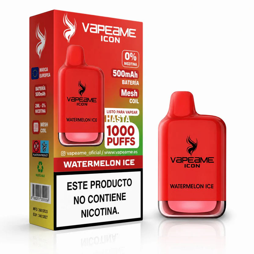 Vaper Desechable Sin Nicotina Vapeame Icon Watermelon Ice