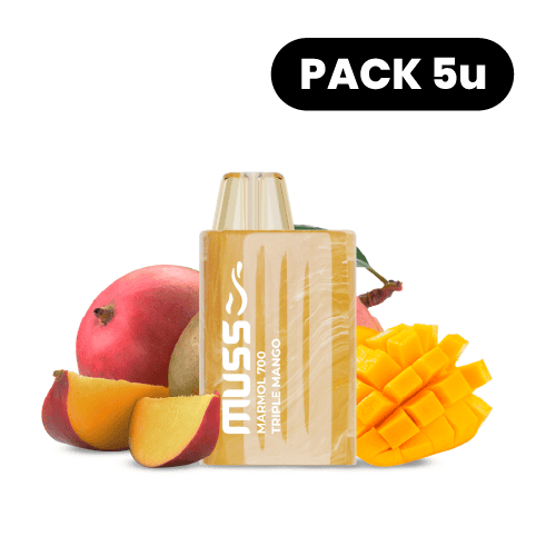 Vapers Desechables Muss Marmol 700 Vaper Desechable Triple Mango (Pack 5)